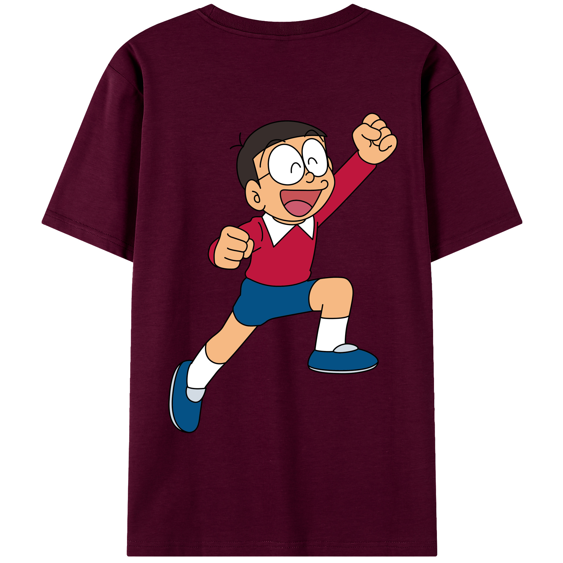 （画像用） ドラえもん 野比 のび太 Doraemon Nobita Nobi レディース半袖Tシャツ(バックプリント)